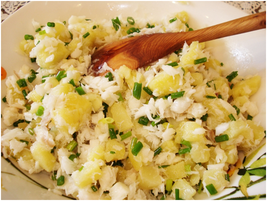 Boiled Fish and Potato Salad