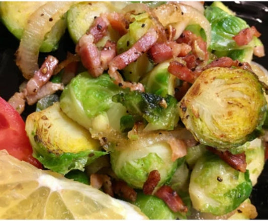 Tuscan-Herb-Brussel Sprouts with Bacon