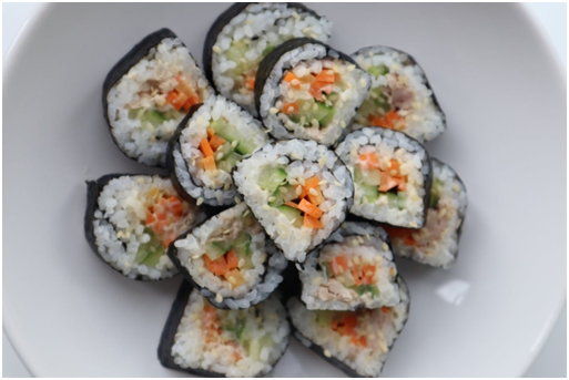 Homemade Sushi with Peach White Balsamic Vinegar