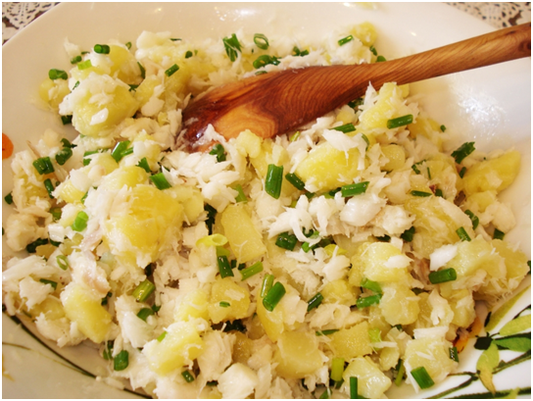 Boiled Fish and Potato Salad