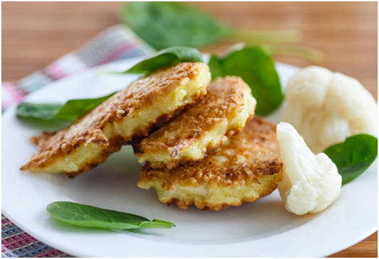 Cauliflower-Turkey Ham Patties