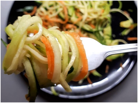 Julienne Zucchini and Carrot with Cranberry Pear Vinaigrette