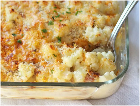 Three-Cheese Cauliflower Soufflé